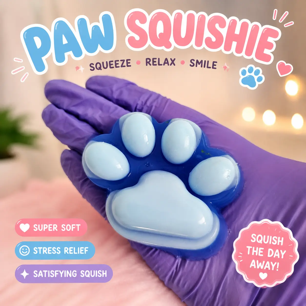 Sticky Squishy Paw, Classic Novelty Stress Relief Toy for Hobbies Collection