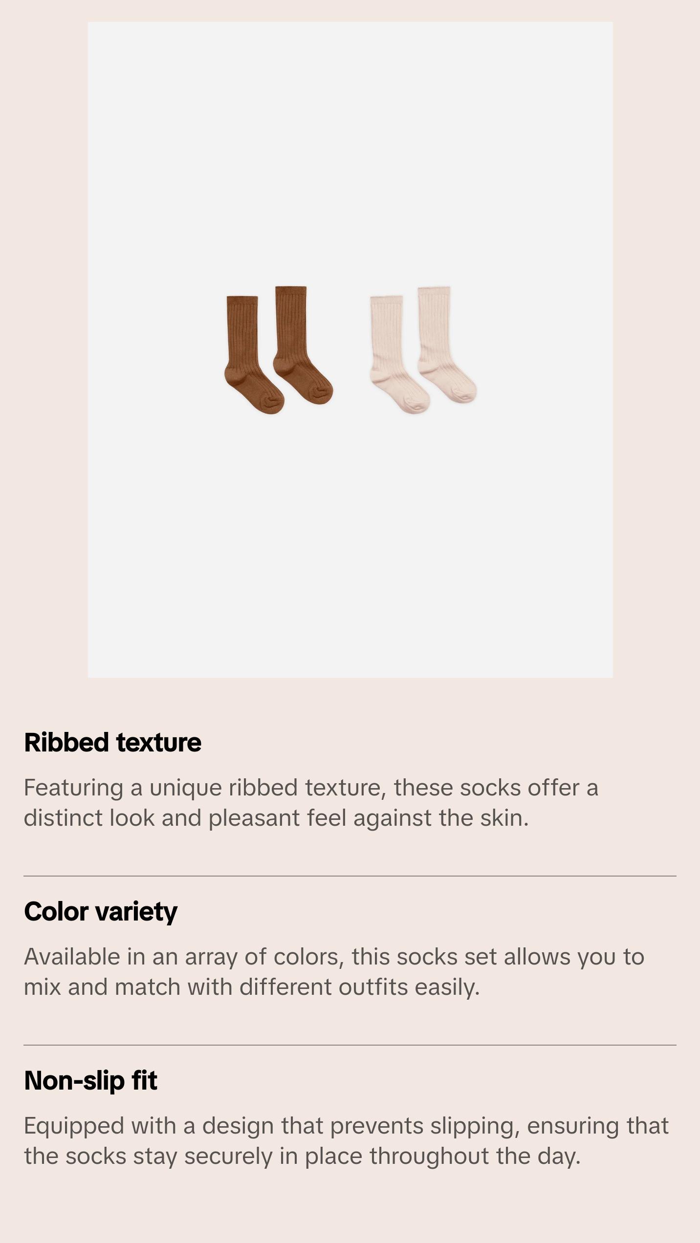 Saddle & Shell Ribbed Socks Set