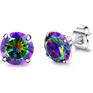 G23 Titanium Cubic Zirconia Earrings Studs for  Ears  Birthstone   Stud Earrings for Women
