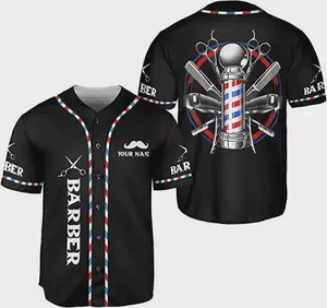 Custom Barber Shop Baseball Jersey: Stylish Hairdresser Barber Life Shirt