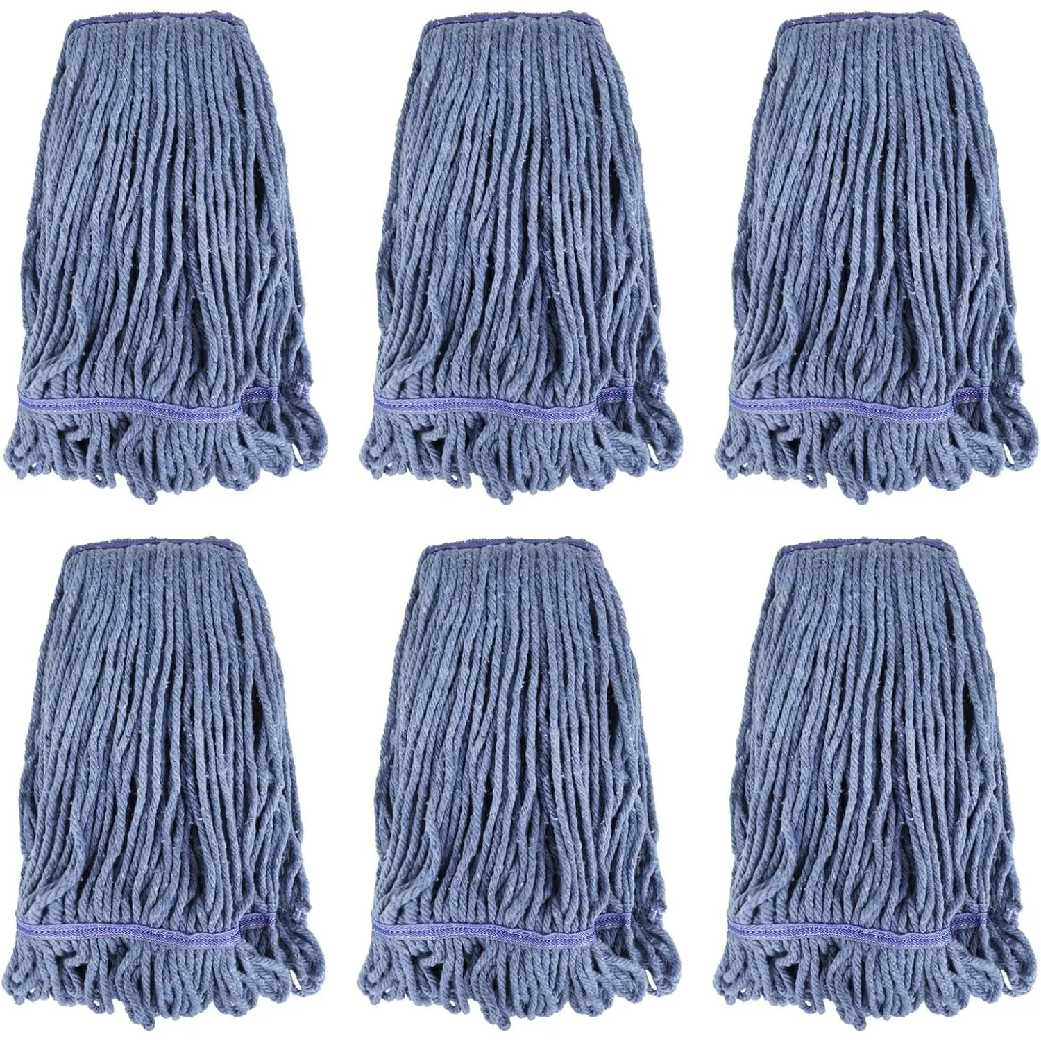 Commercial Heavy Duty Mop Heads : 6 Packs Industrial Wet Mop  for Floor Cleaning - Commercial Products Looped End String  Refills