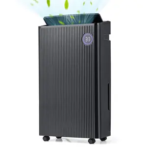 COSTWAY - 4500 Sq. Ft 57 Pint Quiet Dehumidifier for Basement with 4 Modes-Black