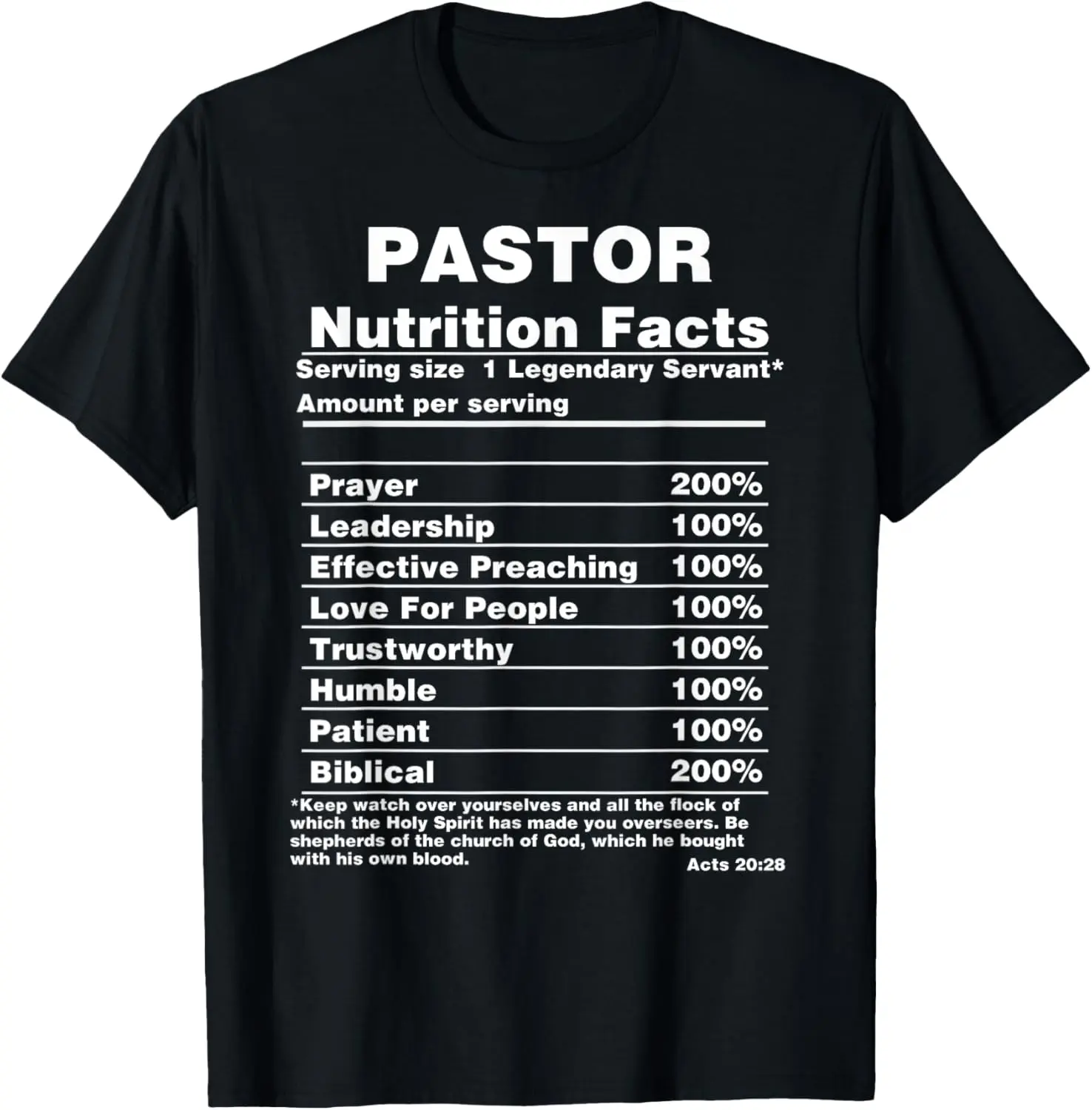 100% Cotton Funny Church Pastor Clergy Appreciation For Men and Women T-Shirt
