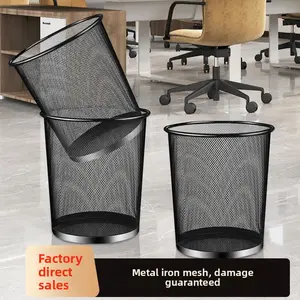 Modern Minimalist Open Top Metal Wire Trash Can, Thickened Heavy Duty Design, Large Capacity Garbage Bin for Office, Living Room & Home, Stylish Elegant Look, Durable Rustproof Mesh Waste Basket