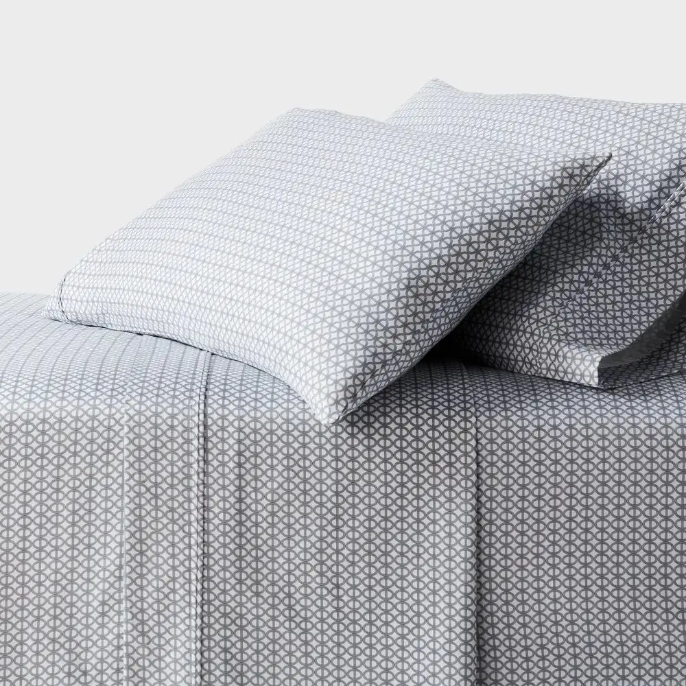 400 Thread Count Cotton Bed Set - Smooth Sateen, Wrinkle Resistant, All-Around Elastic Performance Sheets & Pillowcases