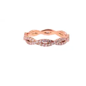 14K Gold Narrow Diamond Infinity Band