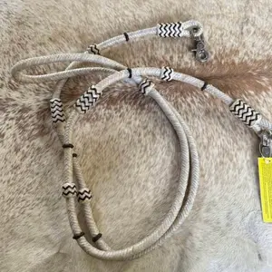 Genuine Braided Rawhide 7’ Contest Barrel Trail Rein