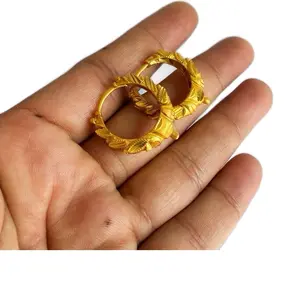 Women's Gold Tone Traditional Madwadi Plug Earrings - Gold Plated, Artistic, Designer-Inspired Metallic Earrings with Intricate Classic Style, Gold Plated Earrings