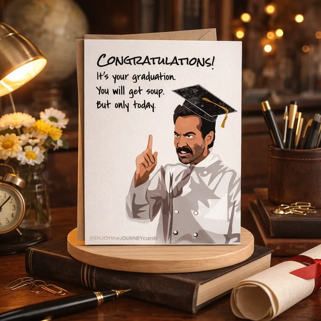 Happy Graduation Day Card, No Soup For You Graduation Card, Seinfeld Congratulations Card, Funny Gift Cards For Graduation, Gift For Graduation Day, Gift For Dad, Ron Swanson, Parks and Recreation TV Show