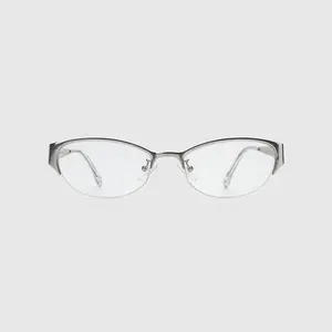BLUE ELEPHANT AESLIT matte Glasses Semi-Rimless Oval with Blue Light Blocking Lenses, Unisex Non-Prescription Eyewear
