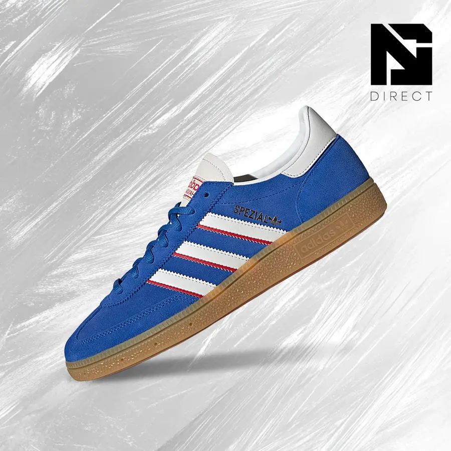 Adidas Handball Spezial Unisex Lifestyle Sneaks, Vintage Suede Shock-absorbent Streetwear Trainers, Blue Better Scarlet IF9532, Casual Wear, Women's, Shock Absorb.