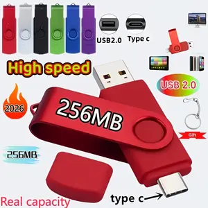 2026 New High-Speed USB Flash Drive with Type-C Interface |   256MB Real Capacity, OTG Pen Flash Drive, Suitable for Laptops and Desktops, Expands Data/Photo/Video/Music Storage, Business Gift, Multiple Colors, Smartphone Storage