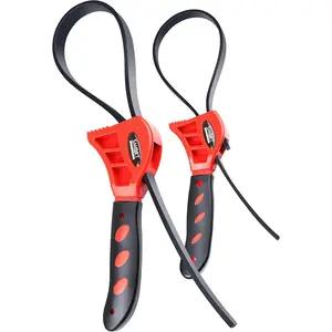 Rubber Strap Wrench Plumbing| 2-Pack Rubber Belt Wrenches for Shower Heads, Oil Filter, Pipes & Drain| Adjustable Shower Head Wrenches| Oil Filter Strap Wrench