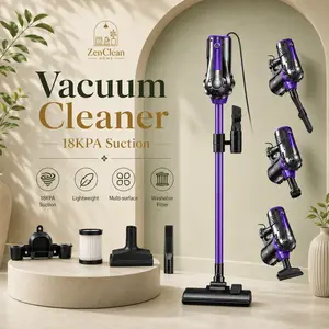 Corded Stick Upright Vacuum Cleaner - 600W 18KPA Powerful Suction Motor, 5-Layer HEPA Filtration, Anti-Tangle ABS Design, Multi-Surface Cleaning for Home Pet Hair & Floors, 110V Compatible