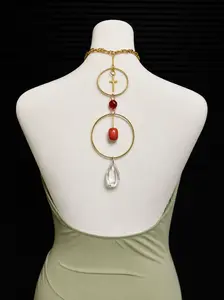 Divine Orbit Back Necklace, Fashion Costume Jewelry Accessory