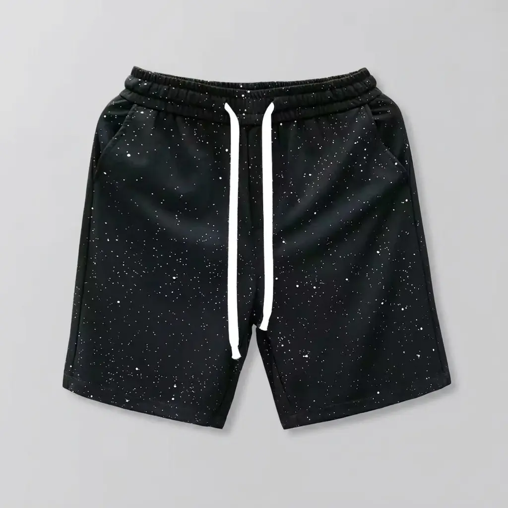 Men's Sparkly Galaxy Print Cargo Shorts - Aesthetic Streetwear Bottoms for Summer Casual Wear, Cargo Fit   Men's Casual Breathable Shorts men beach short
