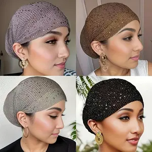 A Set of 4pcs, Women'S Headbands, Elastic And Fashionable Hair Accessories, Hollow Mesh Breathable Caps, Suitable Daily Use As Headscarves And Sweatbands