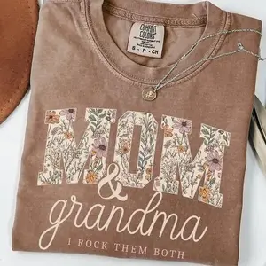 Comfort Colors Grandma And Mom I Rock Them Both Shirt, Floral Mom & Grandma Shirt, Mother's Day Gift, Grandmother Graphic Tees, Wildflower Women Shirt