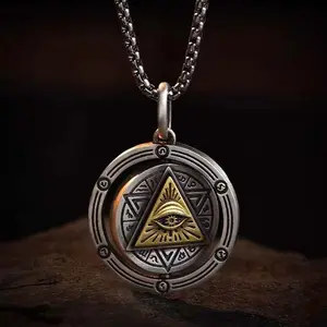 [Limited time event] New God's Eye Necklace Creative Fashion Design Retro Punk High Street Rotating Pendant Jewelry Gift