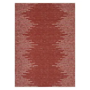 9x12 ft Rectangular Red Modern Geometric Striped Area Rug - High Traffic, Low Pile, Soft Fiber, Non-Slip, Washable Slip-Proof Stayput Rug for Indoor Use, Slip-Proof Area Rugs, Stayput Area Rugs