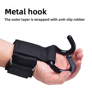 Adjustable Wrist Compression Pull‑Up Hooks – Grip Helper Straps for Gym, Deadlift, Chin‑Up, Lumbar Traction, Anti‑Slip & Anti‑Drop (Fits Most Hands)