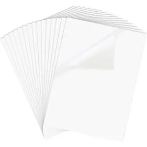 Printable Vinyl Sticker Paper for Inkjet Printer - 8.5 x 11 Inches 15 Sheets Translucent Premium Waterproof Sticker Paper - Dries Quickly and Holds Ink Beautifully
