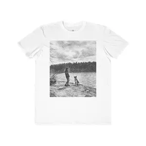 Man & Dog by the Lake Shirt | Scenic Nature Tee | Outdoor Adventure Shirt | Dog Lover Gift | Hiking Tee