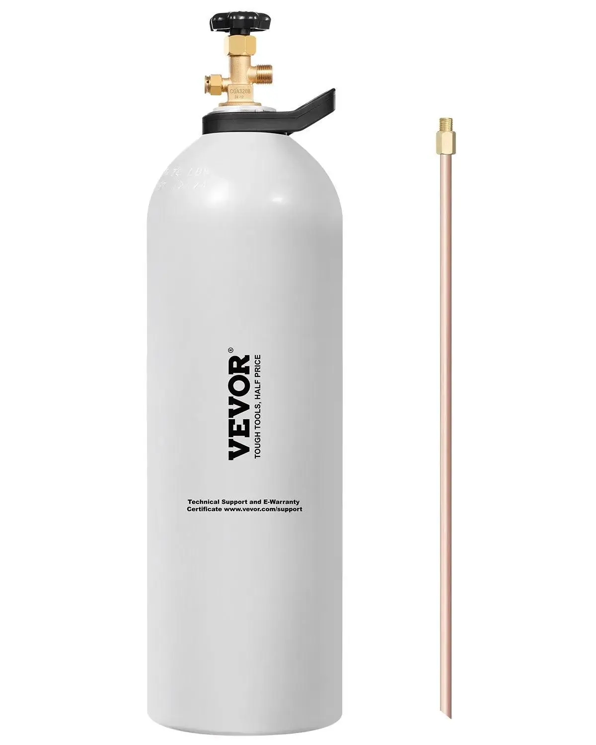 【Summerfinds】VEVOR CO2 Tank,  20 lbs New Aluminum Alloy Cylinder, CO2 Air Tank with Light Spray Coating, CGA320 Valve, Handle & Purple Copper Siphon, DOT Approved Cylinder for Draft Beer Dispensing and Soda Maker