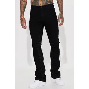 Ruthless Embroidered Stacked Skinny Flare Jeans - Black Ruthless Embroidered Stacked Skinny Flare Jeans - Black