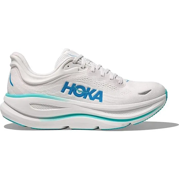 Hoka Bondi 9 Mens Running Shoe - White/Blue 1162011-WKB