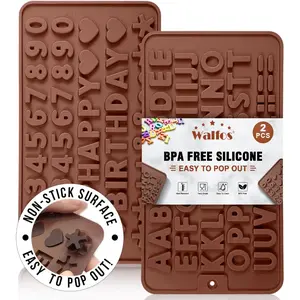Silicone Letter Mold and Number Chocolate Molds-Non-Stick Letter Chocolate Mold, Made of Food Grade Silicone, BPA Free, Perfect for Cake Decoration, Candy, Chocolate, Birthday Party, Gummies