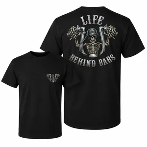 America 250th Anniversary Shirt Life Behind Bars Tee Patriotic 1776-2026 Motorcycle Biker Graphic T-Shirt Chopper Style Gift for Men
