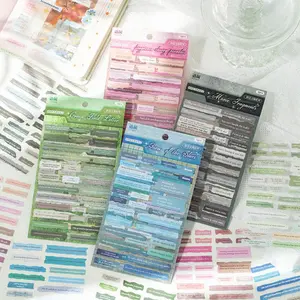 16 text stickers Long sentence theme Special paper material vintage style DIY notebook decoration scrapbook material sticker pack