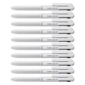 Pentel BXAW375W Calme Multifunctional Pen, 2 Ballpoint Pen Refills 0.35 mm (Black/Red) and 1 Mechanical Pencil Lead 0.5 mm, Significantly Submerised Click Sound, Refillable, 1 Pack = 10