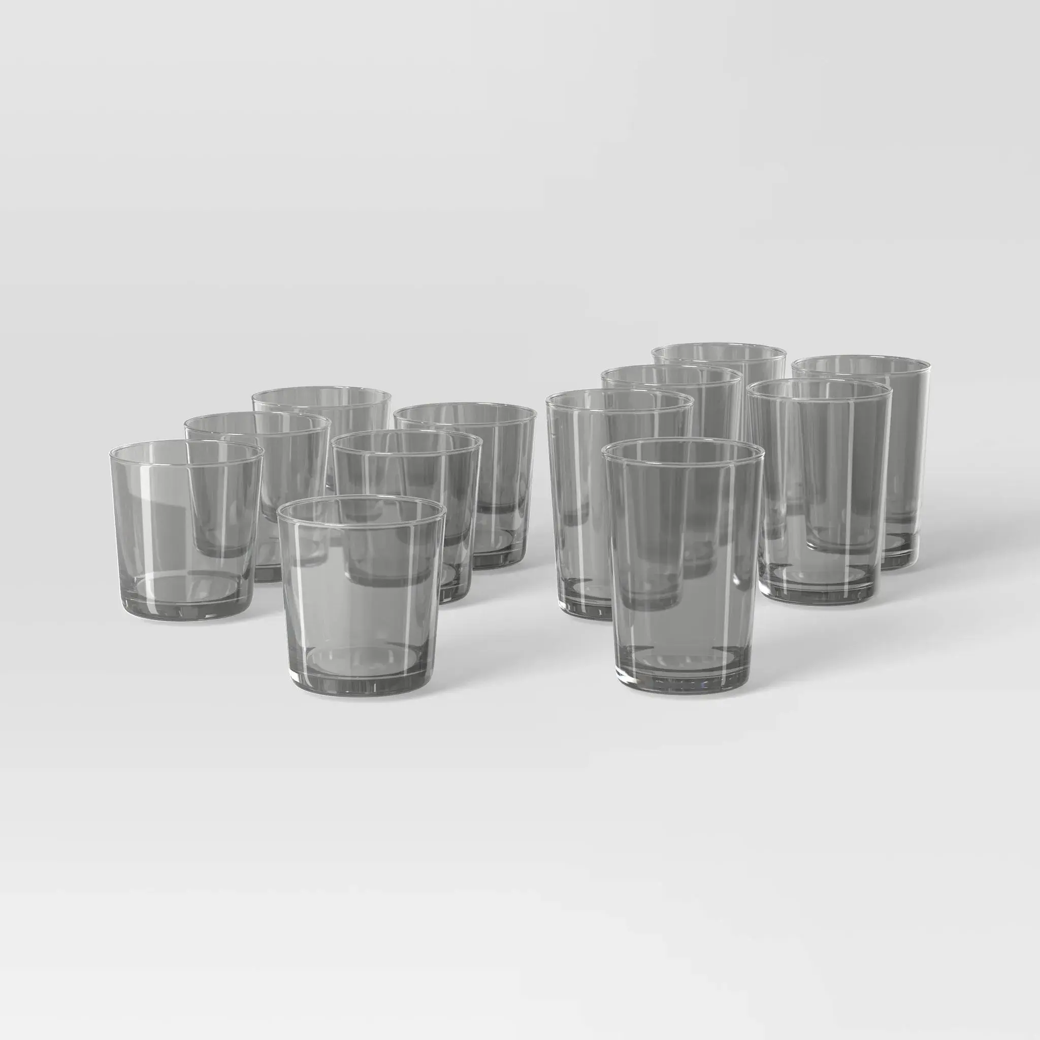 12-Pack Mixed Bower Tumbler Set - Gray by Threshold™