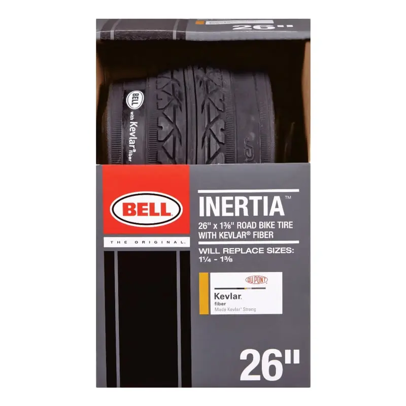 Bell Sports 7014729 Puncture-Proof Road Cycling Tire - 26x1.3 in, Inverted Tread, Kevlar Fiber, Carbon Steel Bead, 1 pk