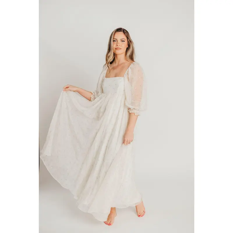 Daphne Long Sleeve Maxi Dress in Light Beige/White Floral - Bump Friendly - TikTok Shop Daphne Long Sleeve Maxi Dress in Light Beige/White Floral - Bump Friendly - TikTok Shop