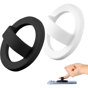 Durable Silicone Magnetic Phone Holder, Rotating Finger Ring Grip, Versatile and Lightweight, Strong Magnet for Secure Attachment, Fits Magsafe-Compatible Cases