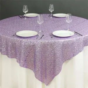 Sequin Square Table Overlay 72"x72" Lavender Lilac - Sparkly Table Topper