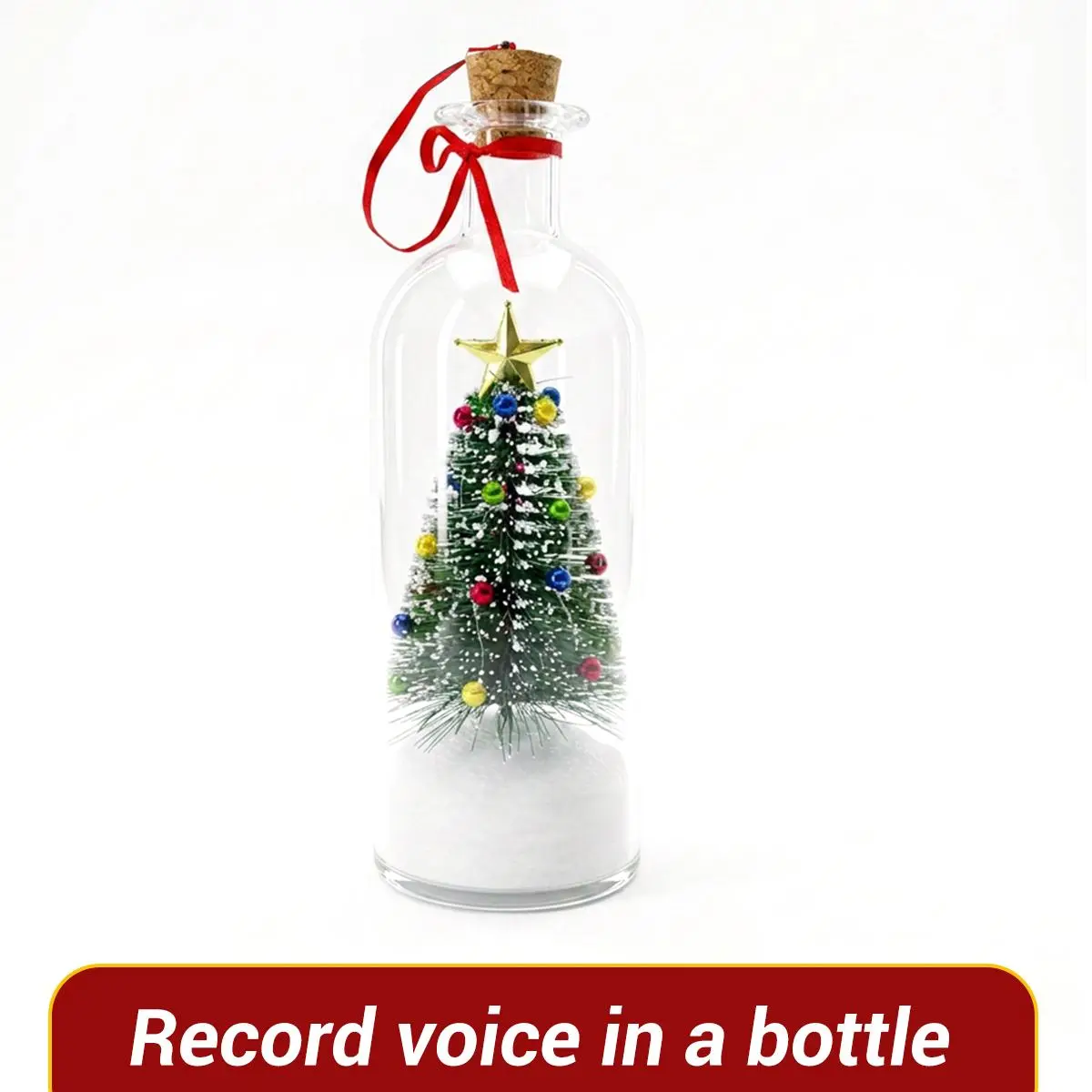 Heartwarming Voice Message Bottle for Grandma & Grandpa | 25s Recordable Grandparents' Day Gift | Mini Snow Globe Sentimental Keepsake