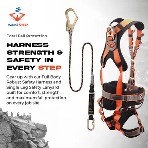 Full Body Safety Harness with Shock Absorbing Lanyard | Heavy Duty Fall Protection Kit for Construction, Roofing, Climbing & Industrial Use | Adjustable, Comfortable & Durable for Maximum Safety | ANSI Certified Steel Toe Boots Steel Toe Cap Welding Glove