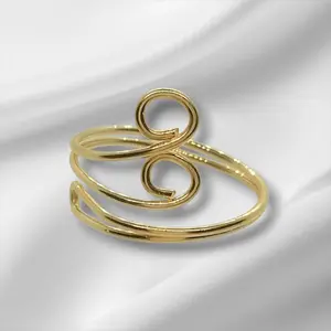 L. Jenkins Designs 14K Gold Filled Swirl Toe Ring - Adjustable, Lightweight & Durable, Fits Sizes 4-10, Handcrafted Jewelry