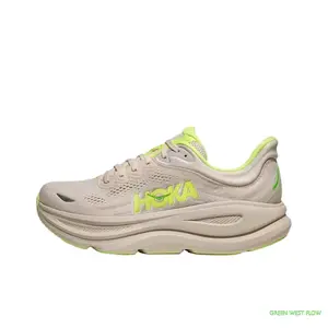 Light Gray Neon Green Color-Block Thick-Sole Cushioned Running Shoes Breathable Mesh Lightweight Unisex Casual Sports Shoes Versatile Trendy Footwear