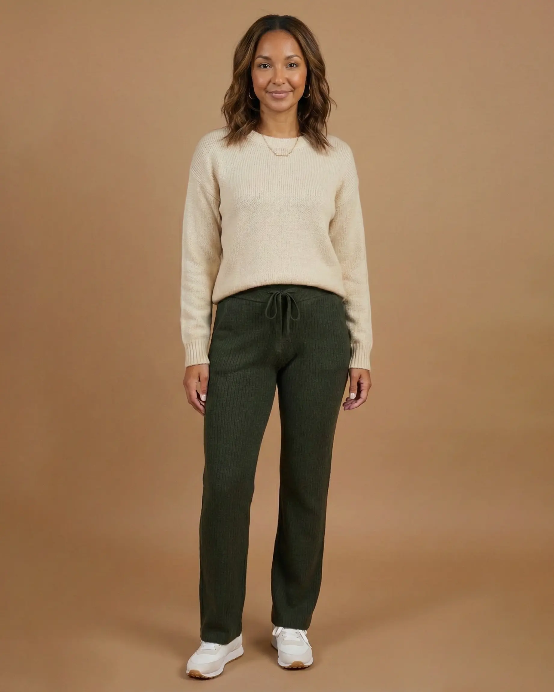 Classic & Cozy Winter Moss Ribbed Sweater Pants - FINAL SALE
