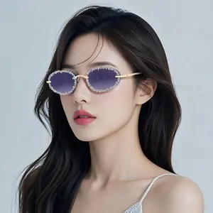 2026 New World Celebrity Fashion Style Women's Sunglasses Beach Party Outdoor Street Photography Diamond Decoration Sun glasses