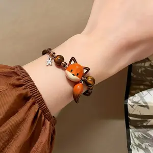 Cute Fox Woven Bracelet, Creative Animal Shape Handmade Cord, Unique Design Birthday Gift, Friendship Memorial Present, Women's Party Jewelry, Handmade Craftsmanship, Memorable Gift Choice