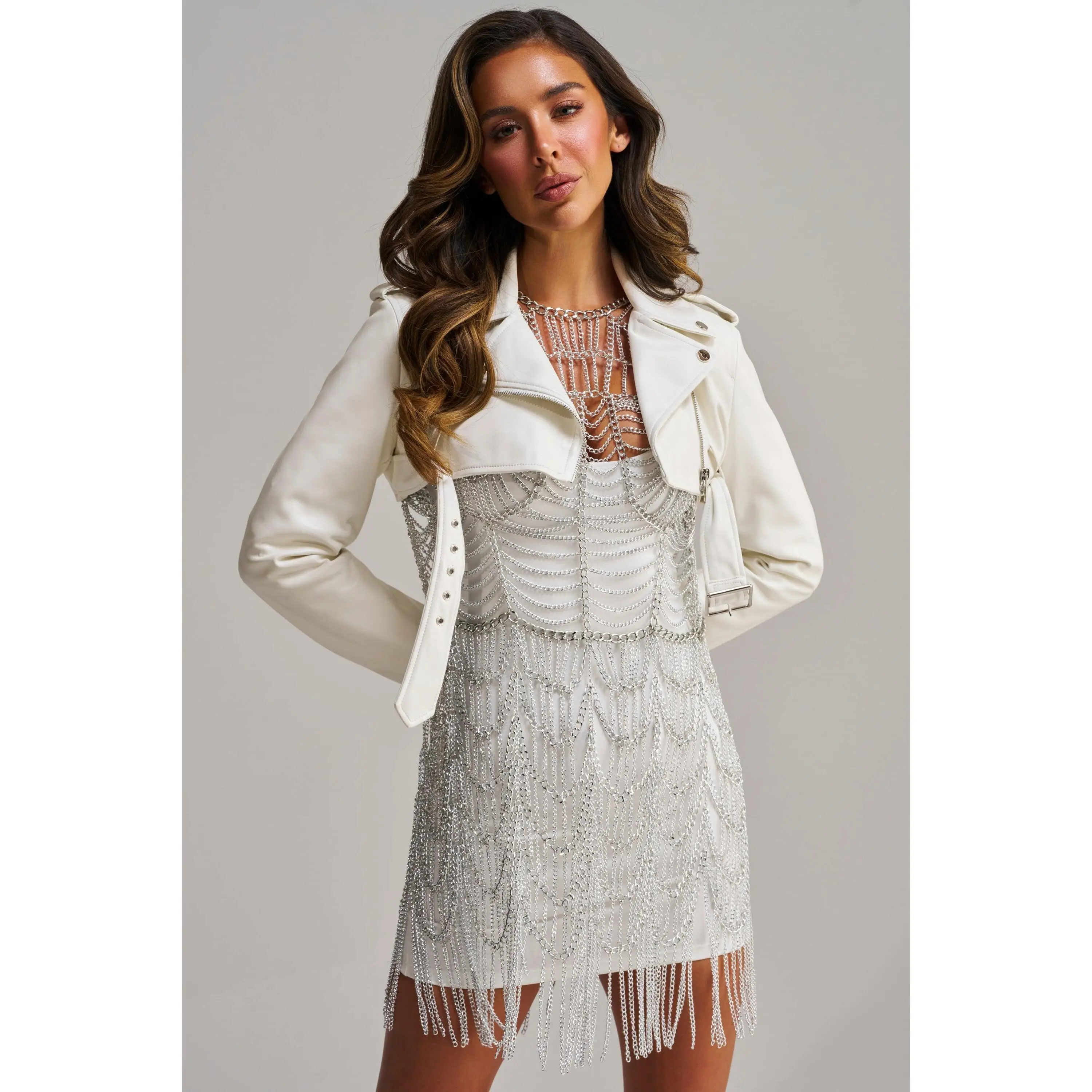 HARLEY LUXE ULTRA CROP MOTO IN WHITE