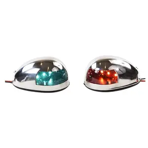 MARINE CITY LED Boat Navigation Lights – Stainless Steel, Waterproof Red & Green Bow/Stern Lights, 3-3/16” Marine Grade for Pontoon, Yacht & Boats