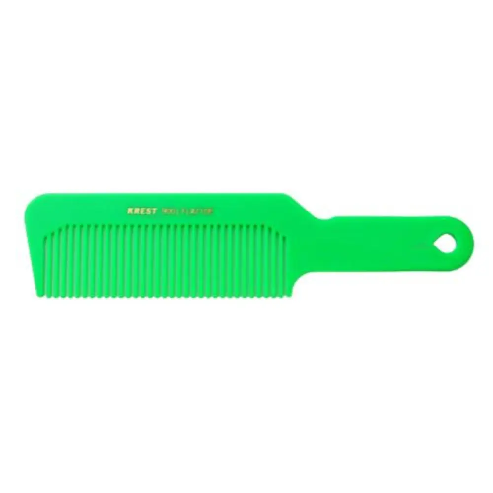 Krest #9001 Flat Top Comb, Neon Green Cutting Aid for Hair Styling, 8.75-Inch with Thin Wide Design & Coarse Teeth, Hair Styling Comb, Hair Care Products