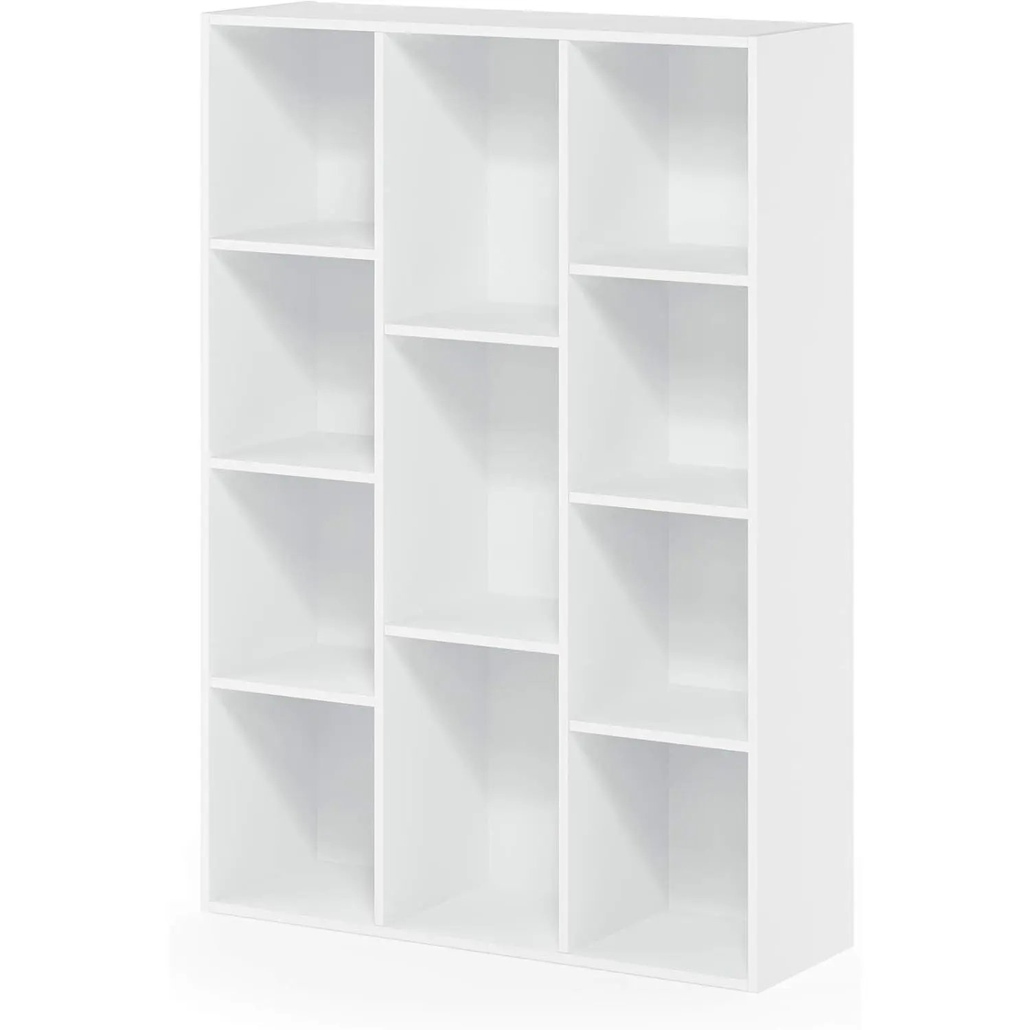 Luder-Cube Particle Board Cubby Shelf - 9.4"x29.1"w x41.7"h, Simple Durable Multi-Tiered Open Shelves, Easy-to-Assemble White Home Decor Toy Storage Organizer (Assembly Required)